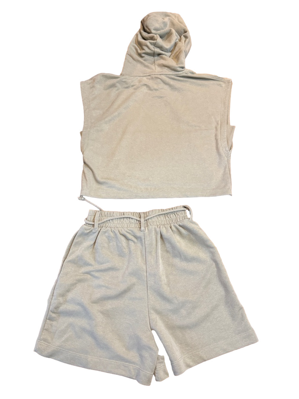Zara Women's Sage Sleeveless Hoodie and Shorts Set Size S - Picture 4 of 4